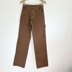 J. Galt Brandy Melville Brown Cargo Utility Denim Jeans Women's Small 26 Waist